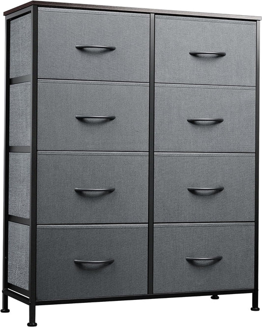 Fabric Tall Dresser In Dark Gray