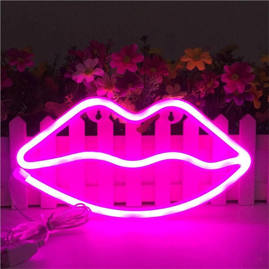 LED Neon Pink Lip Sign 